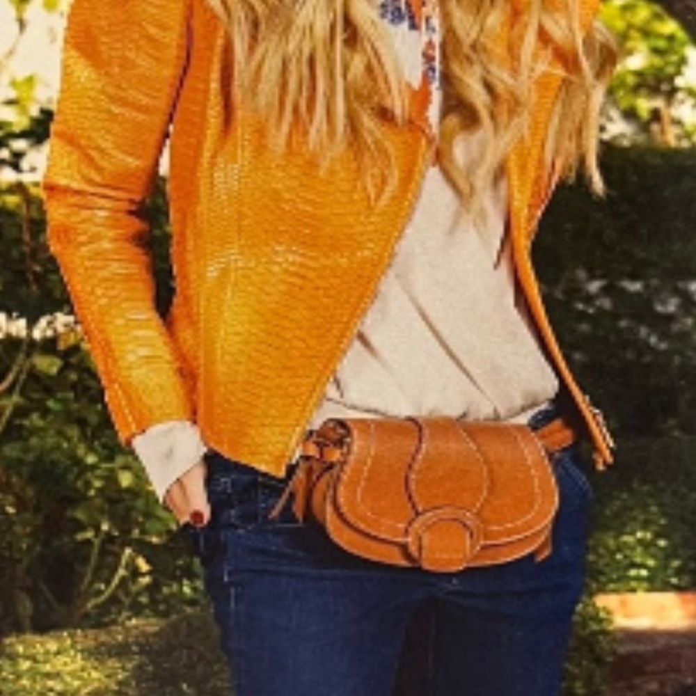 Rachel Zoe Edessi Vegan Leather Belt Bag + Crossbody | Camel Colored Travel Bag - Picture 7 of 7